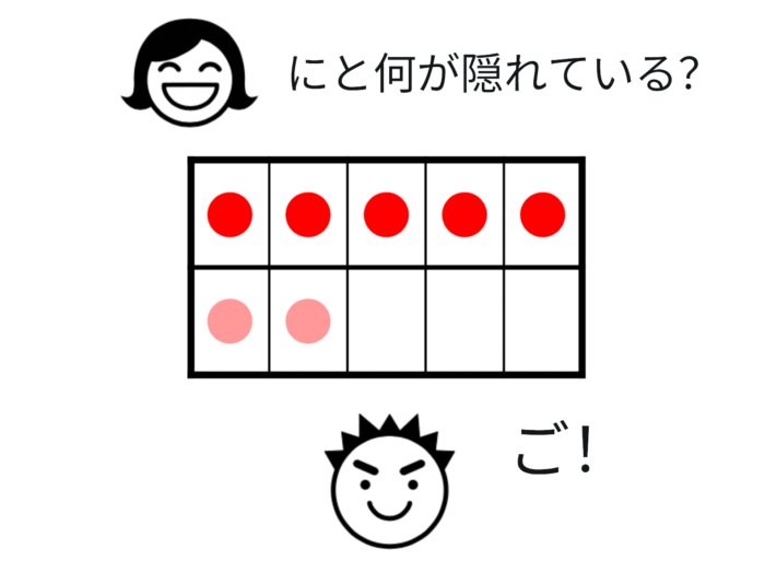 ドット7の数の構成クイズ(2と5の組み合わせ)
